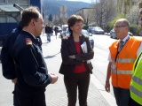 Frau BGM Mag. Oppitz-Plörer im Gespräch mit dem Sicherheitsbeauftragten des LKH Innsbruck
